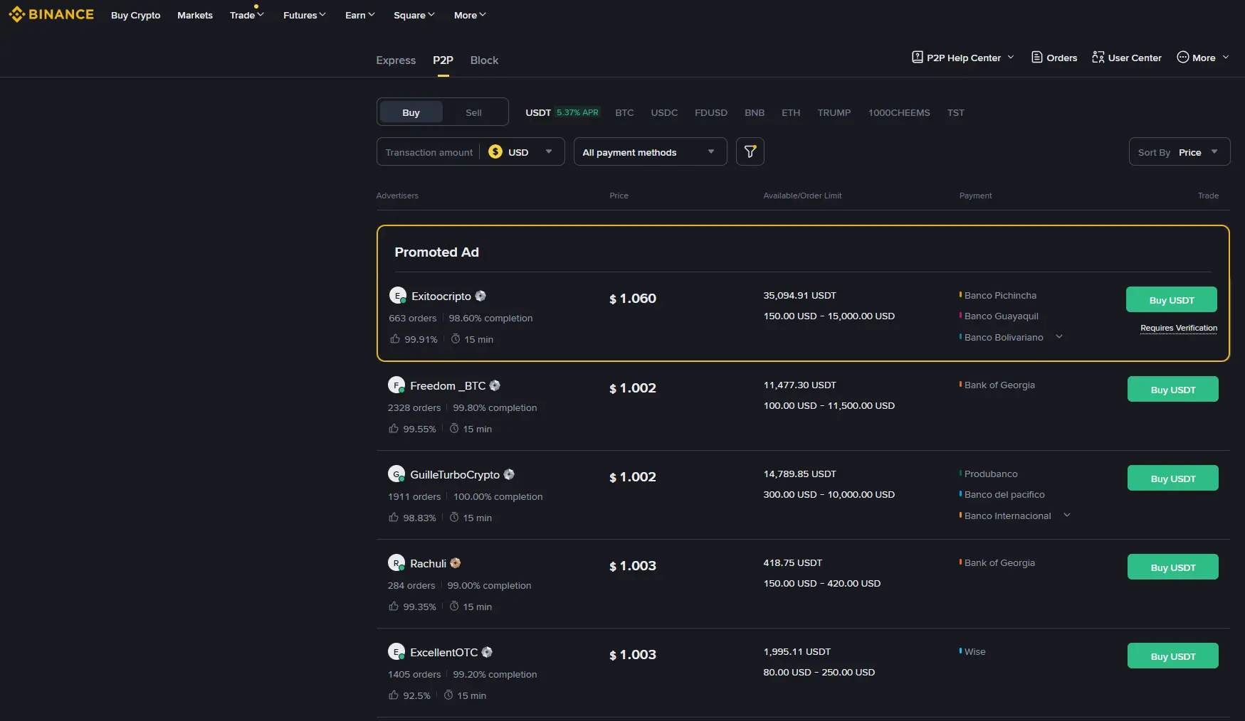 Binance P2P