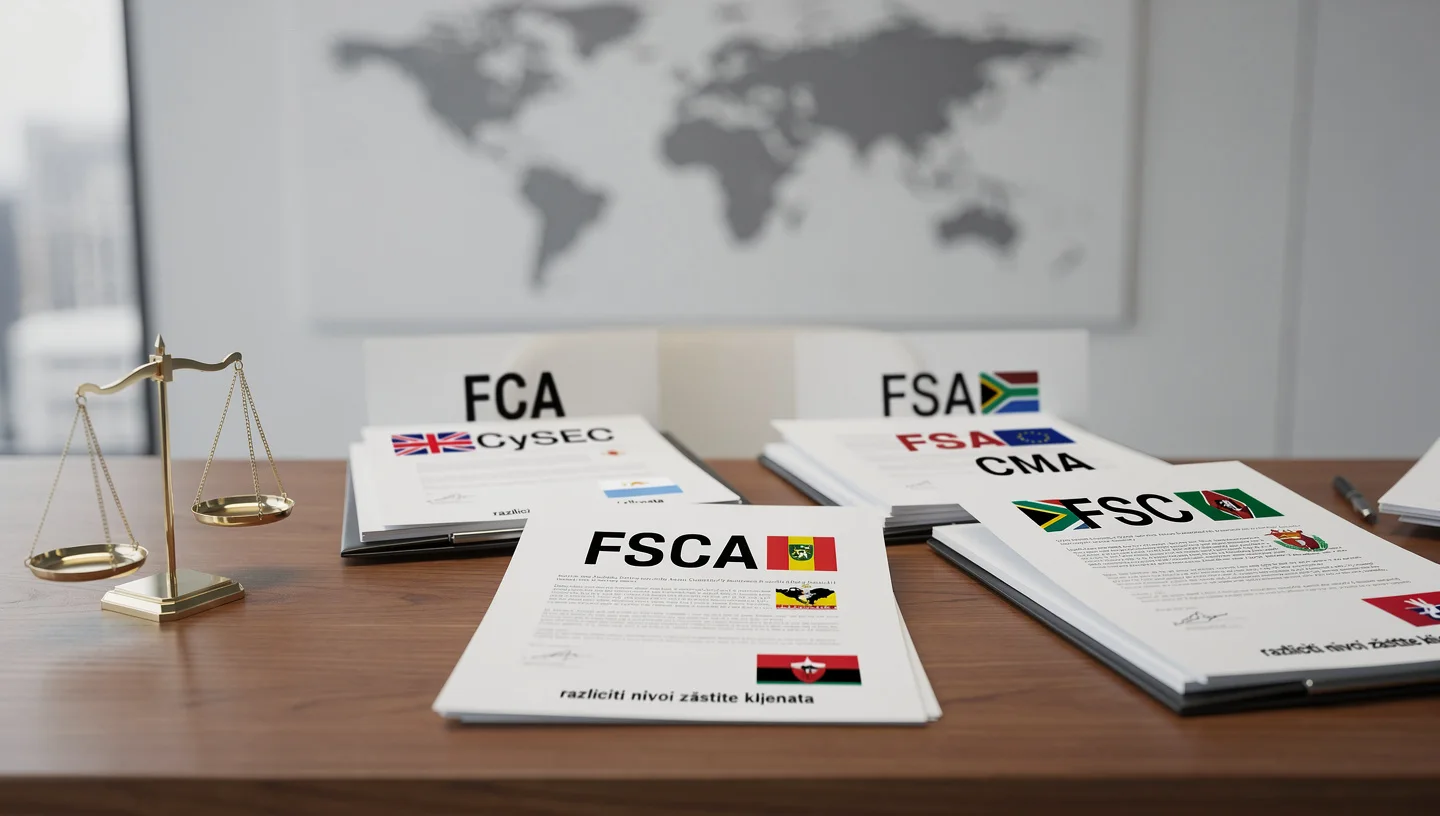 FCA, CySEC, FSCA i ostale licence
