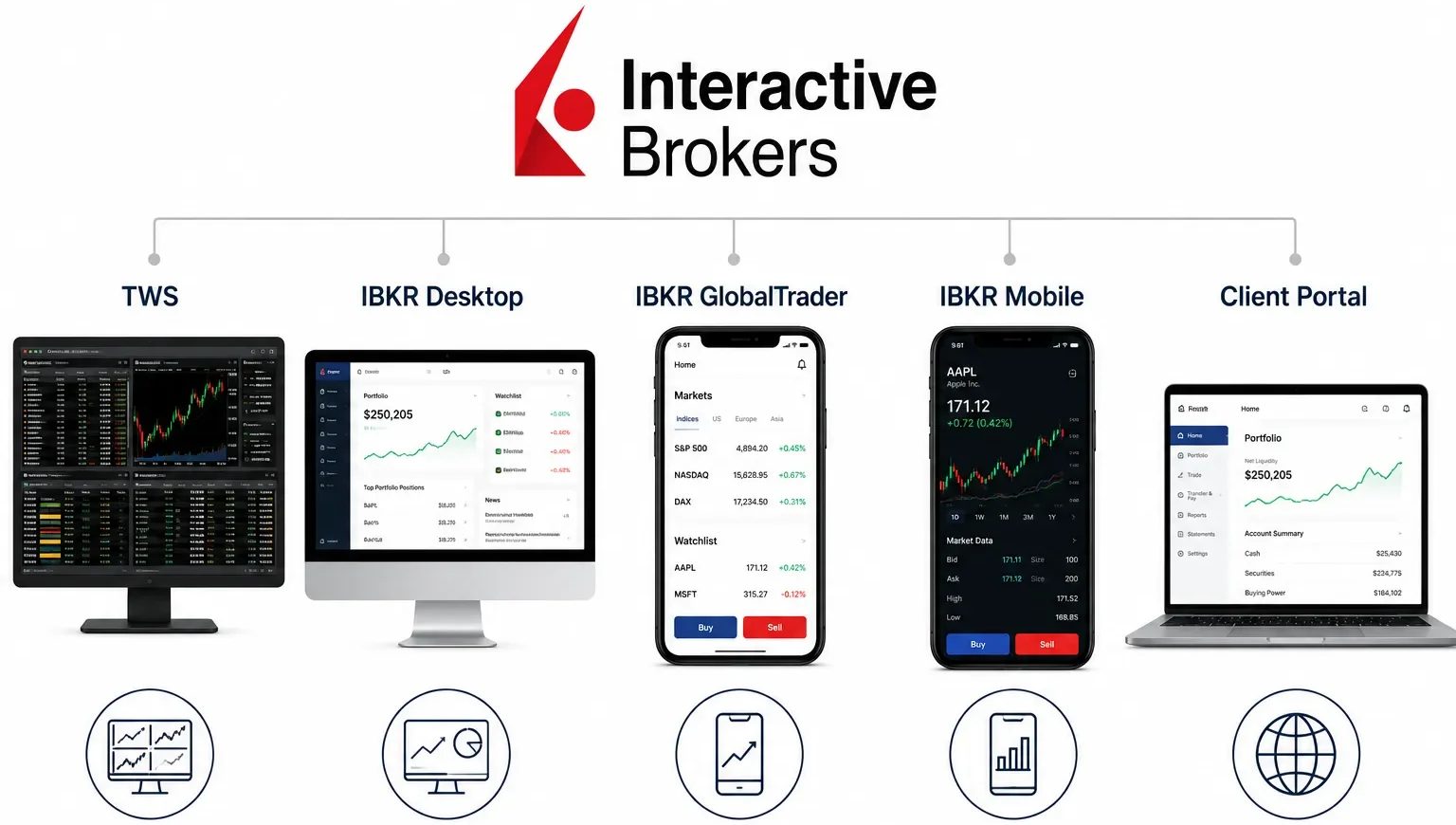 Platforme za trgovanje - TWS, IBKR Desktop, GlobalTrader i Mobile